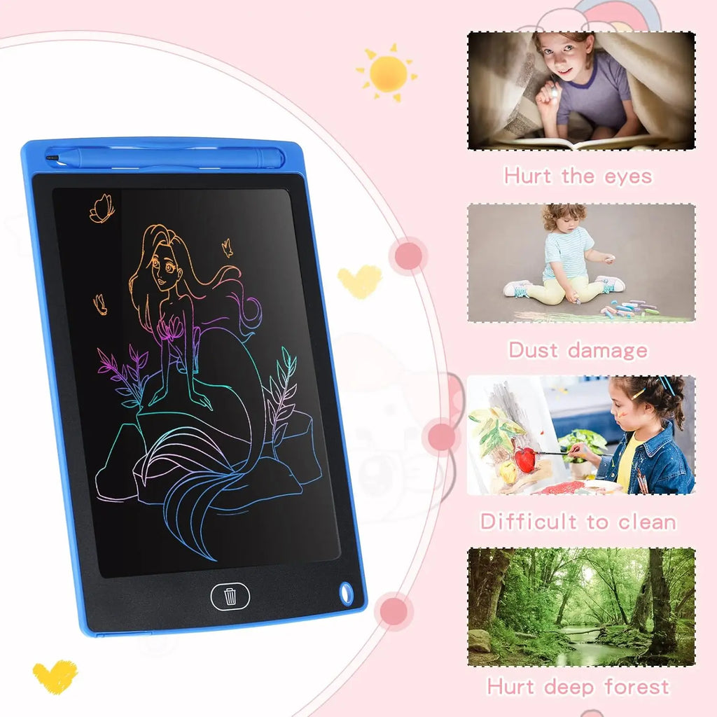 8.5" Led Board Electronic Writing Tablet Sketchpad Magic Erasable Handwriting Pad Kids Gifts icd