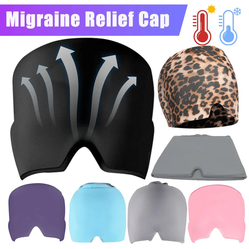 Migraine Relief Hat Cold Compress Therapy Eye Mask For Pressure Relieve Pain