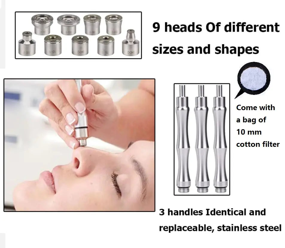 Microdermabrasion Machine Skin Peeling Replacements 9 Tips 3 Wands