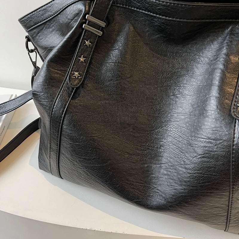 MOODS Large Sized Tote Bags For Women Soft Leather Large Capacity Shoulder Crossbody Quality