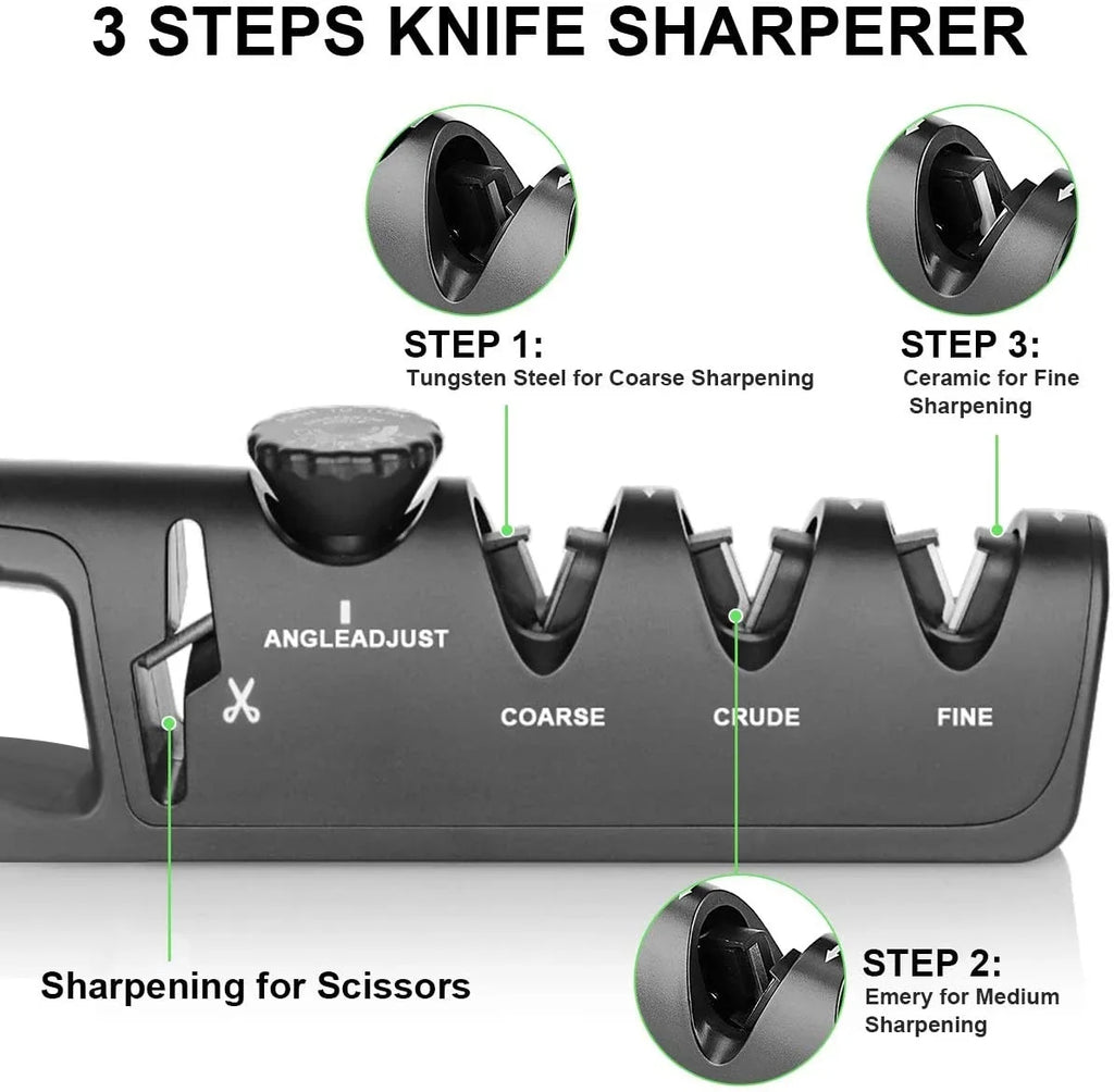 Knife Sharpener 5 in 1 Adjustable Angle Scissors Sharpening