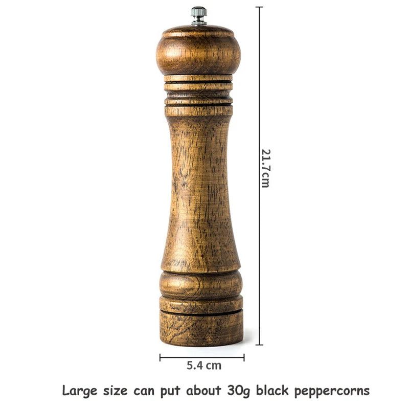 5" 8" 10"  Salt and Pepper Grinder Solid Wood with Strong Adjustable Ceramic Grinder Kitchen Tools