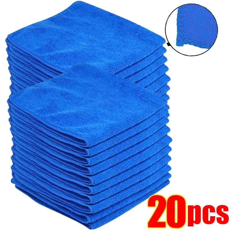1-20Pcs Microfiber Towels Car Wash Drying Cloth Household Cleaning Cloths Polishing Cloth