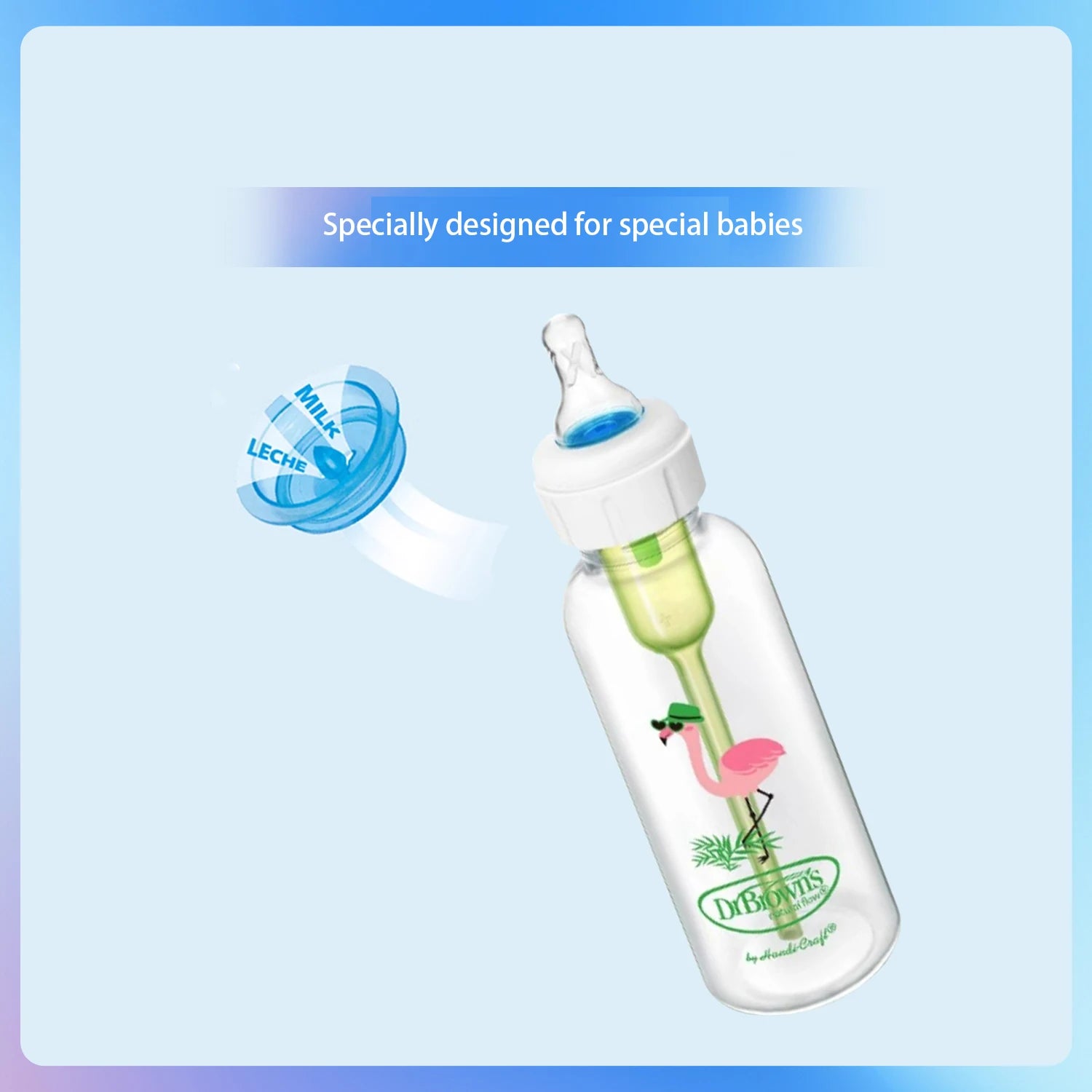 Dr. Brown's Newborn Baby Bottle With Valve Anti-Colic Glass Hare-Lip Babies