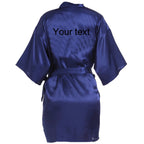 Customized Name Date Wedding Bathrobe Faux Silk Bridal Robe Bridesmaid