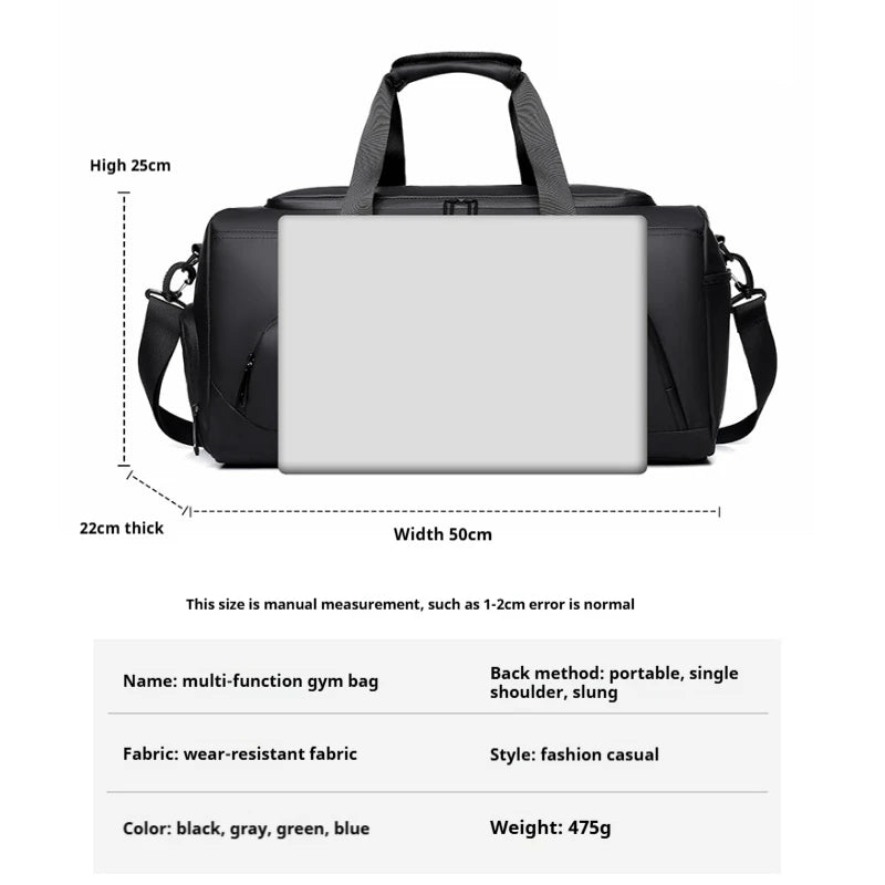 Sports Gym Bag Large Capacity Travel Duffel Bag Multi-compartment