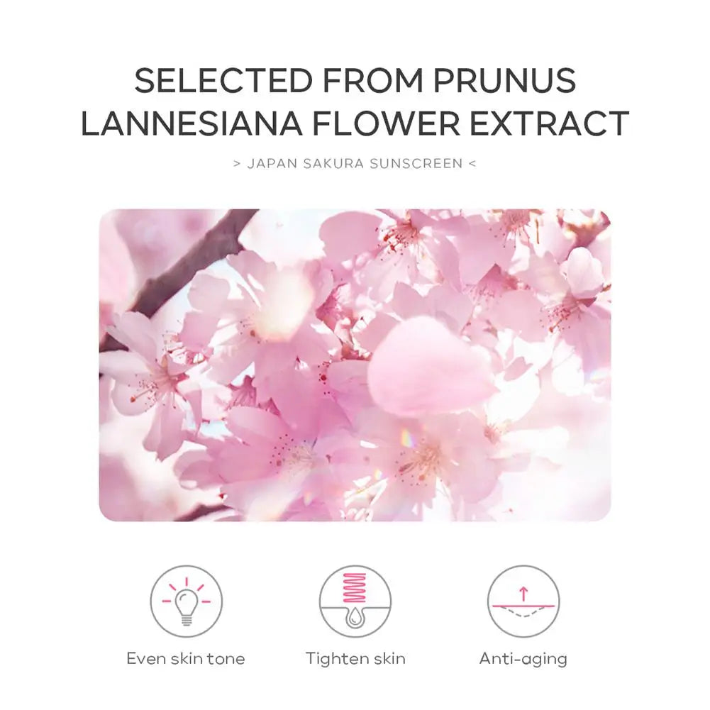 Sakura Sunscreen Cream SPF50 Moisturizing UV Protect Face Body Lotion Oil Control Reduce Melanin