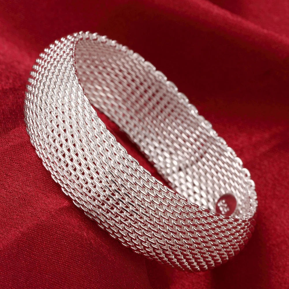 Trendy 925 Sterling Silver Bracelet Fashion Jewelry Adjustment Cuff