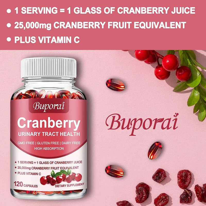 Cranberry Capsules Supports Cardiovascular Health Enhances Immunity Supports Urinary Tract Health