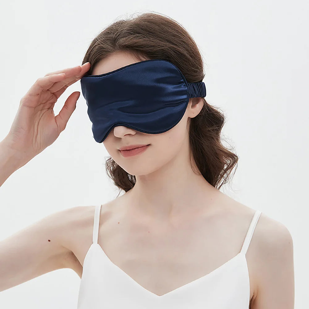 100% Mulberry Silk Sleep Mask Men Women Eye Cover Total Blackout Size 20 X 8.5cm