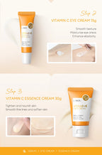 3pcs set LAIKOU Skin Care Vitamin C Sakura Snail Essence Serum Eye Face Cream Moisturizer Travel Size