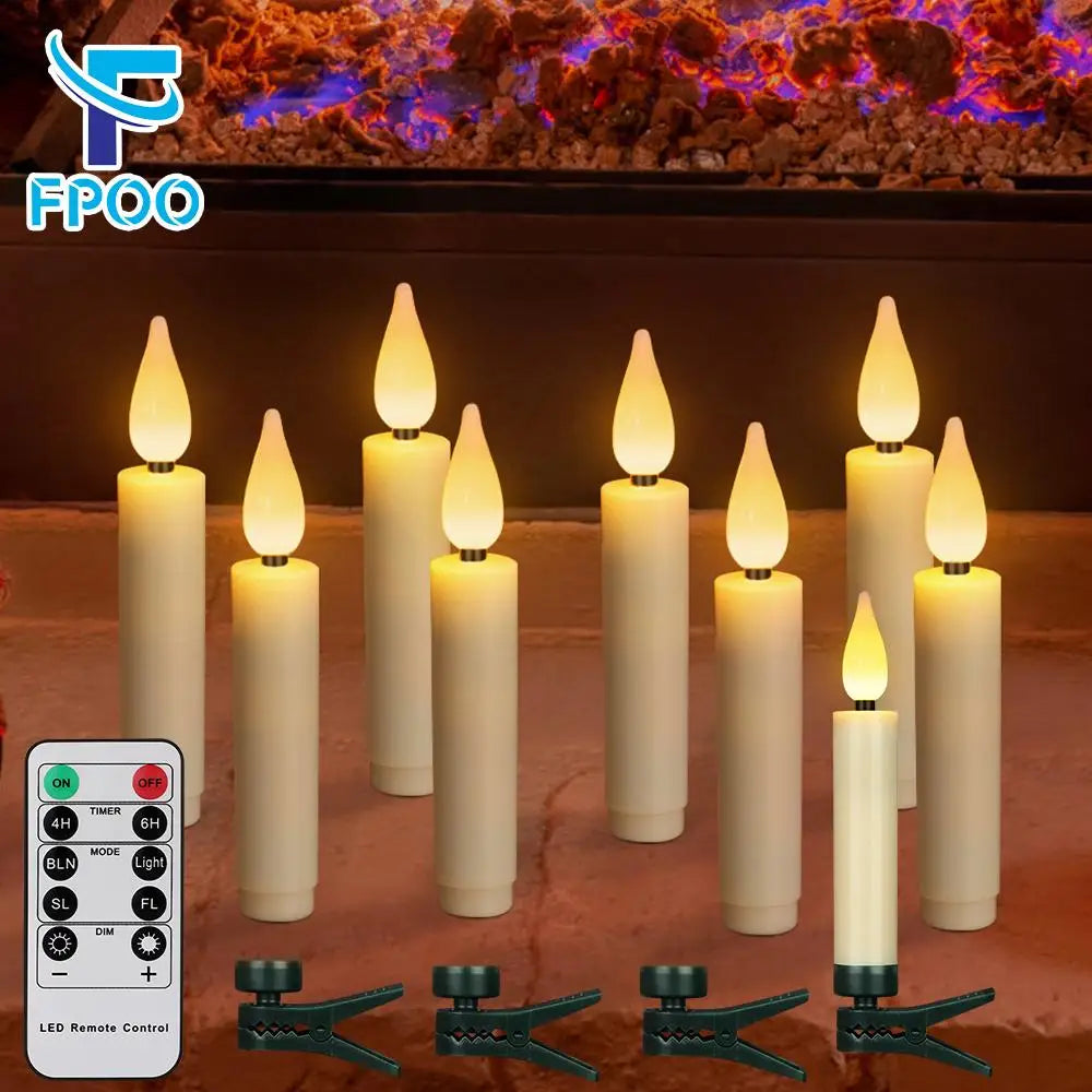FPOO Candles LED Christmas Timer Remote Flickering Flame