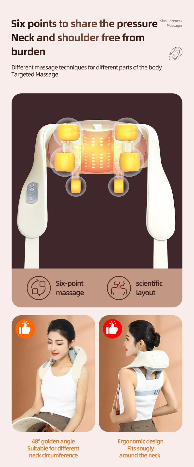 Neck Massager for Pain Relief with Heat