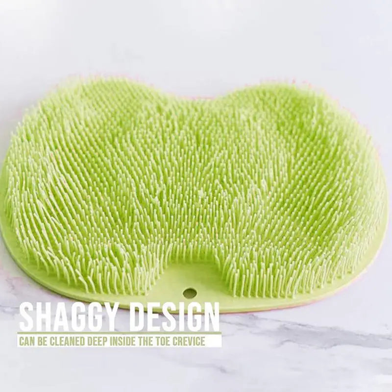 Scrubber Shower Massage Pad Silicone Wall Mounted Back Reusable Cleaning Brush Feet Washer Mat