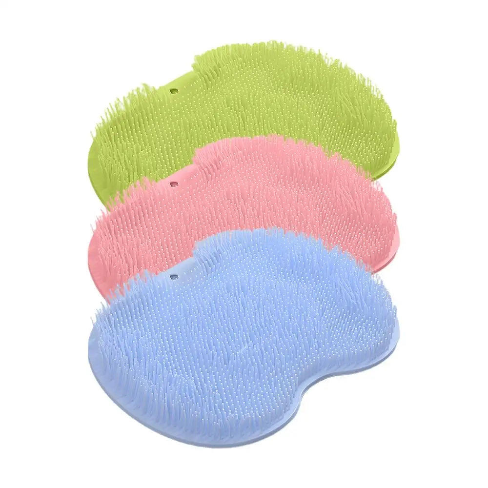 Scrubber Shower Massage Pad Silicone Wall Mounted Back Reusable Cleaning Brush Feet Washer Mat