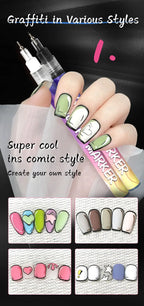 Nail art Markers Customized Special Needle Tube Pens Hand Drawn Outline Acrylic Paint