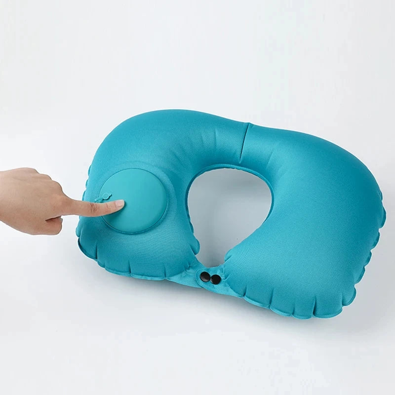Travel Neck Pillow Inflatable Airplane U-shaped Cervical Orthopedic Portable Foldable