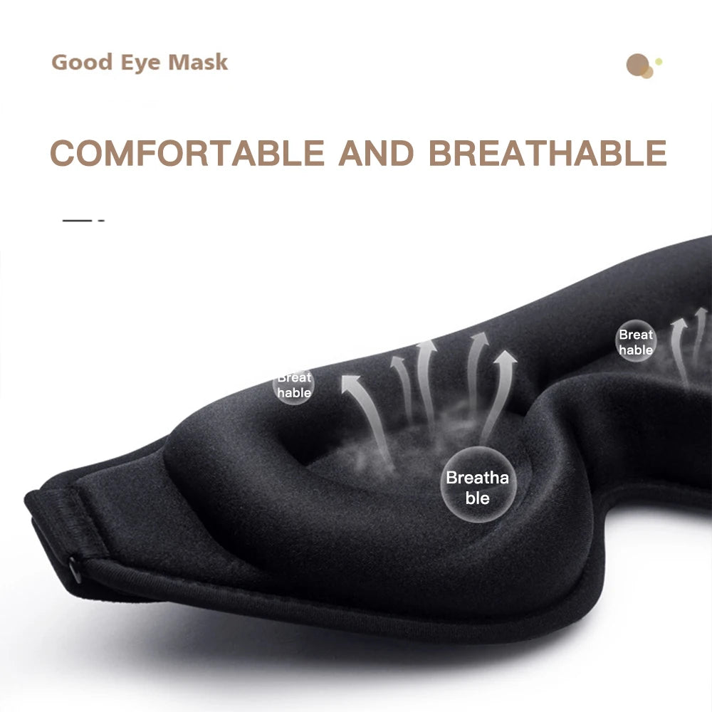 3D Sleep Mask Blindfold Soft Memory Foam 99% Blockout