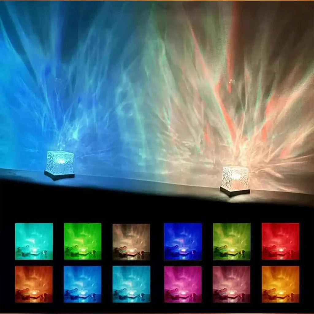Ocean Wave Projector Light 16 Colors Glow Lamp Home Office Bar Restaurant Night Light