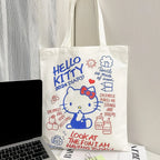  Hello Kitty Large Capacity Canvas Bag Fashion Shoulder Bag Holiday Gift for Girls
