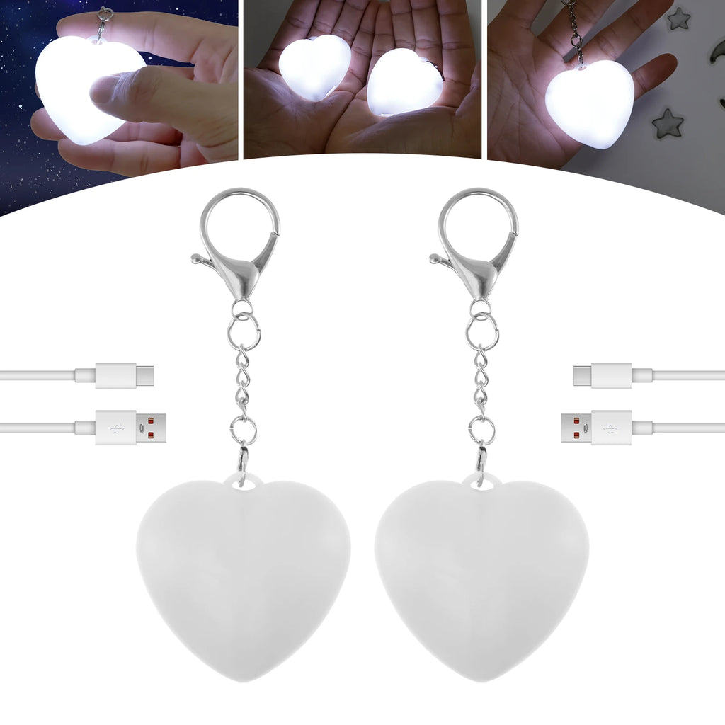 2Pc Purse Glow Heart Light LED Automatic Touch Activated Handbag Light Night Light