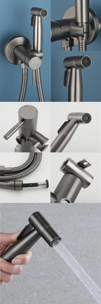 ULA Portable Bidet Sprayer Set Black Stainless Steel Toilet Bathroom Shower Head