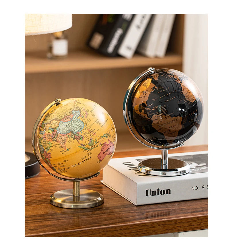 Retro World Globe Learning Map Kids Study Desk Geography Education