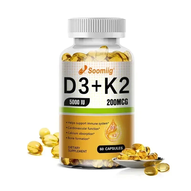 Vitamin D3 5000IU and 200 Mcg Vitamin K2 (MK-7) Capsules