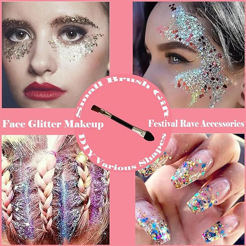 8 colors body glitter face gel hair self-adhesive cosmetic suitable for stage makeup