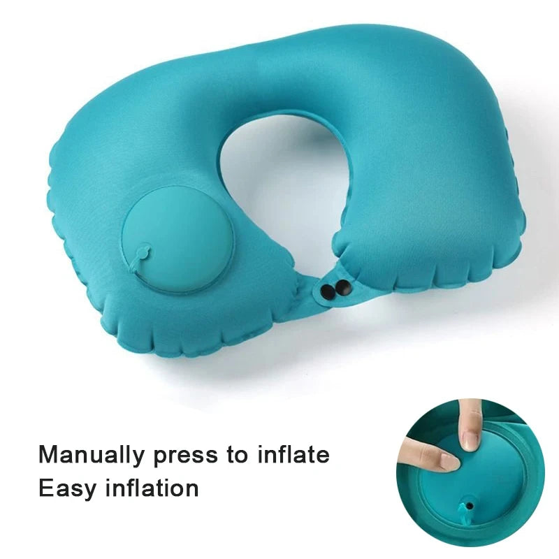 Travel Neck Pillow Inflatable Airplane U-shaped Cervical Orthopedic Portable Foldable