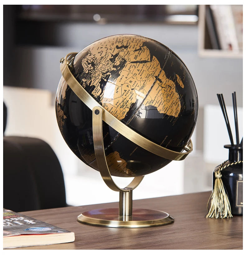 Retro World Globe Learning Map Kids Study Desk Geography Education