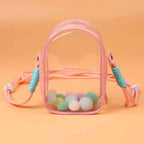 Labubu Protect Case Sitting Party 15cm Cotton Doll Shoulder Bag PVC Storage