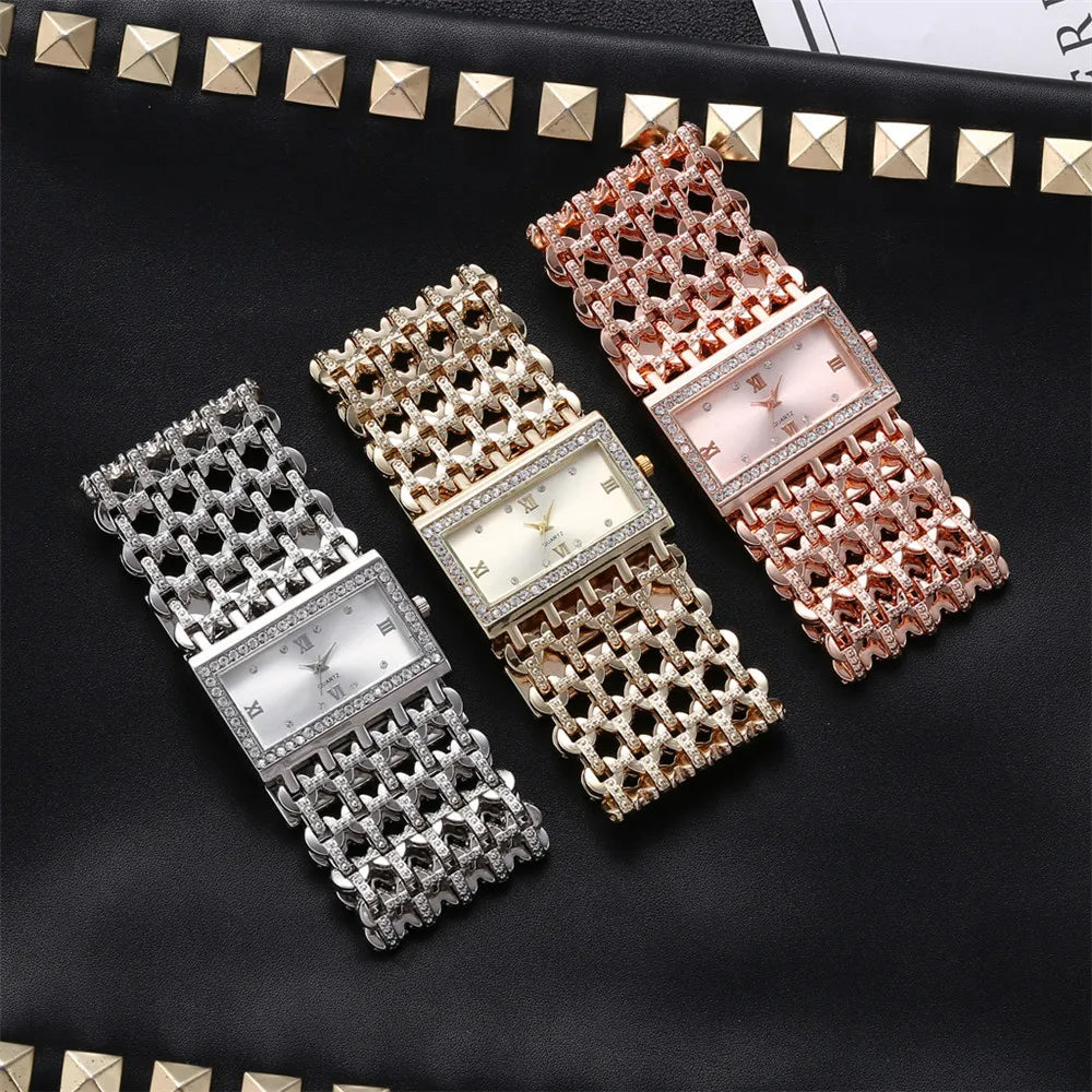 Luxury Noble Gold Ladies Quartz Watch Women's Bracelet