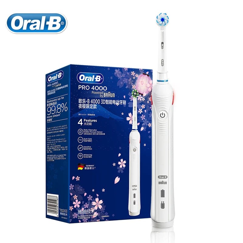 Oral B Electric Toothbrush Pro4000 Adult Rechargeable Electric Tooth Brush