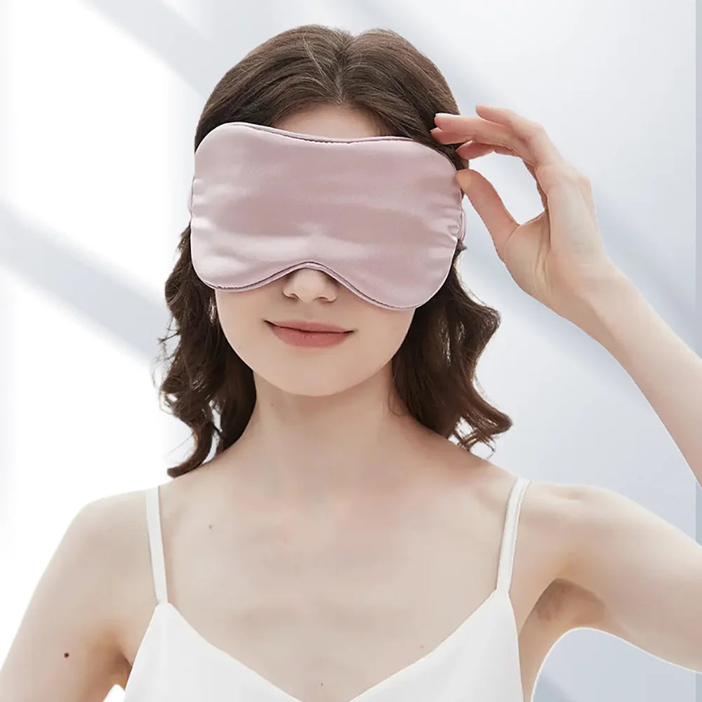 100% Mulberry Silk Sleep Mask Men Women Eye Cover Total Blackout Size 20 X 8.5cm