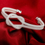Trendy 925 Sterling Silver Bracelet Fashion Jewelry Adjustment Cuff