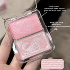 Two-Color Jelly Glow Blush pink apricot red rouge Korean cream texture brightening