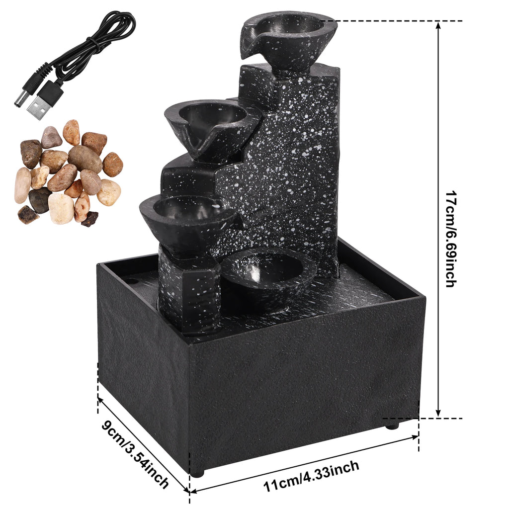 Desktop Waterfall Decoration Flowing Water Small Living Room Office Tabletop Fountain