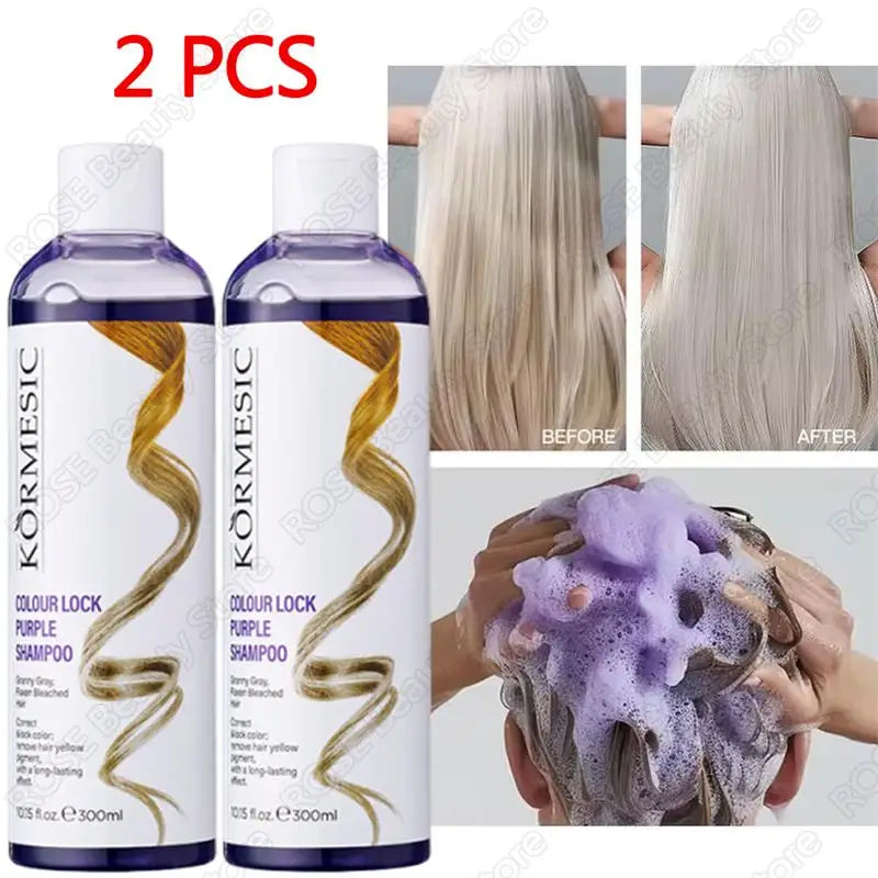 Professional Purple Shampoo Yellow Removal Post Dyeing Gray Hair Bleached Highlighted Revitalize 300ml
