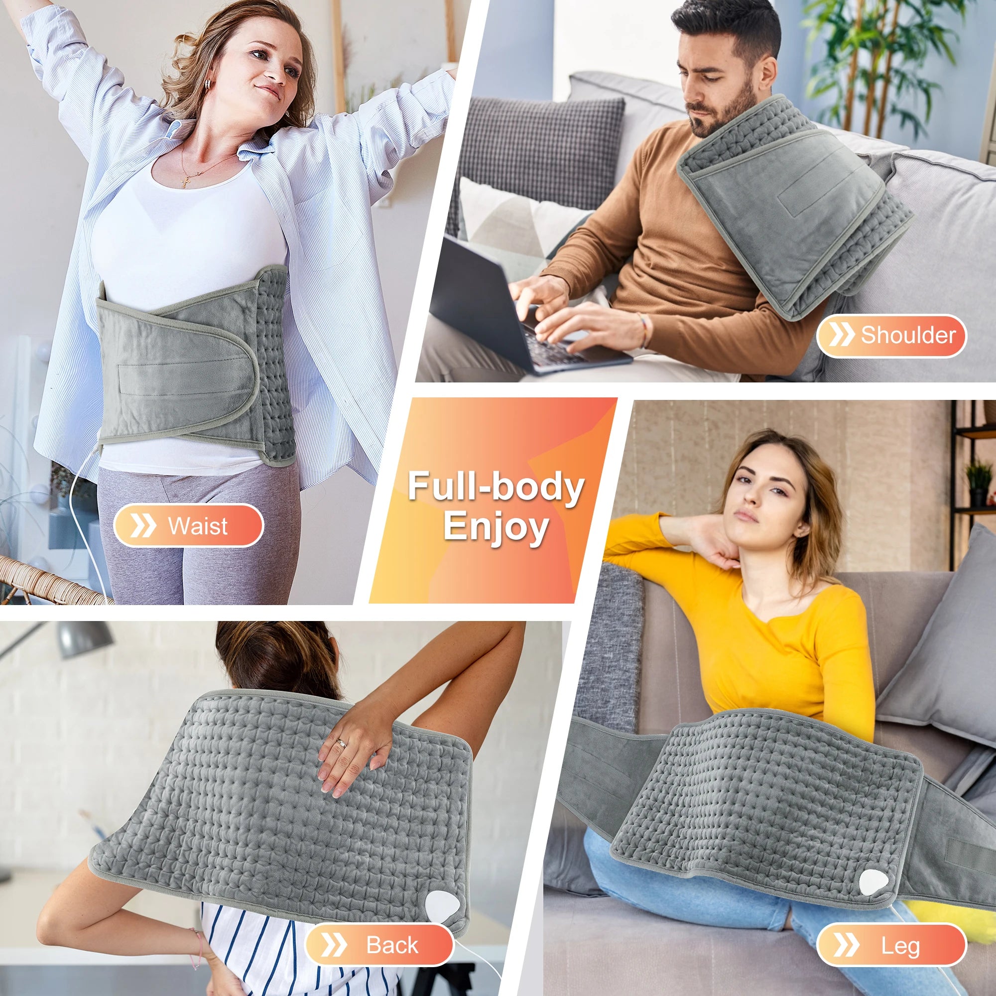 Multifunctional Thermal Electric Heating Pad Waist Lumbar Back Brace Band Support Warmth