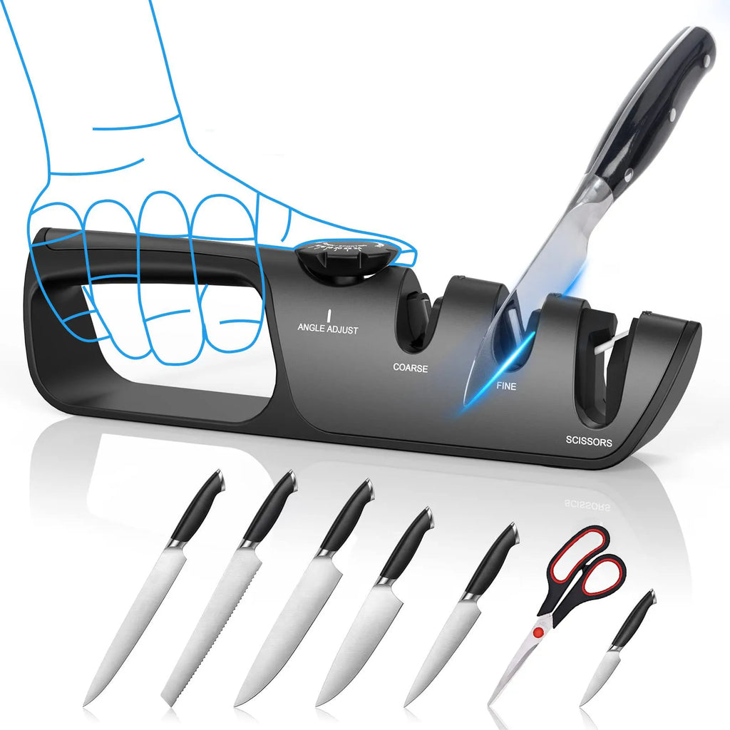Knife Sharpener 5 in 1 Adjustable Angle Scissors Sharpening