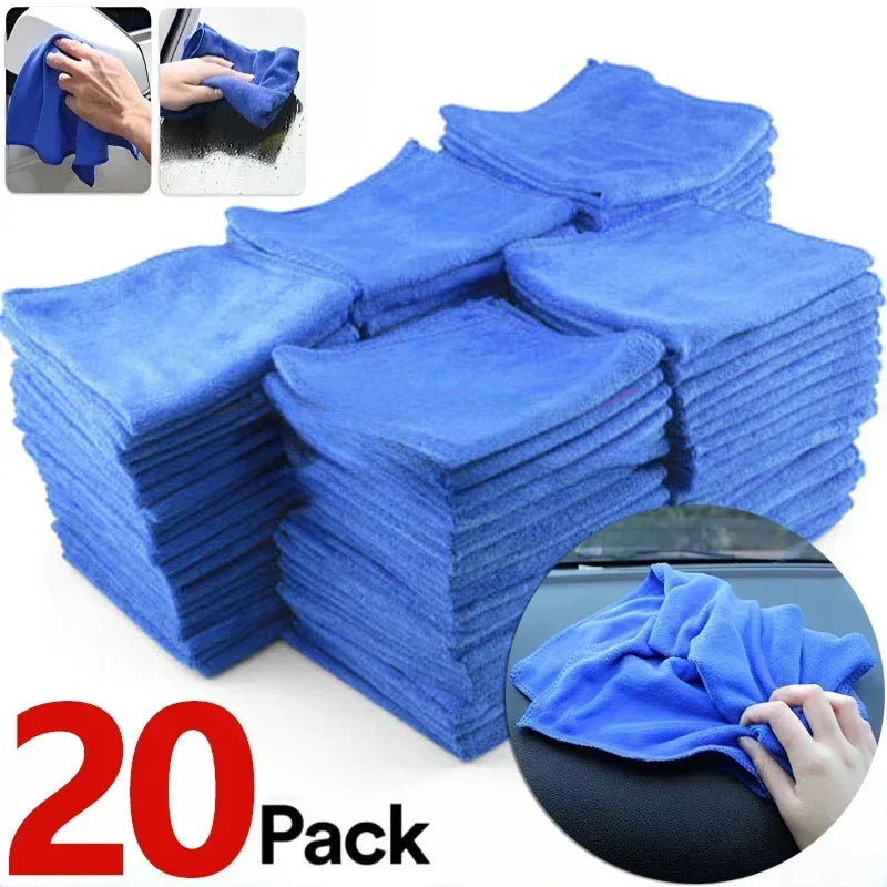 1-20Pcs Microfiber Towels Car Wash Drying Cloth Household Cleaning Cloths Polishing Cloth
