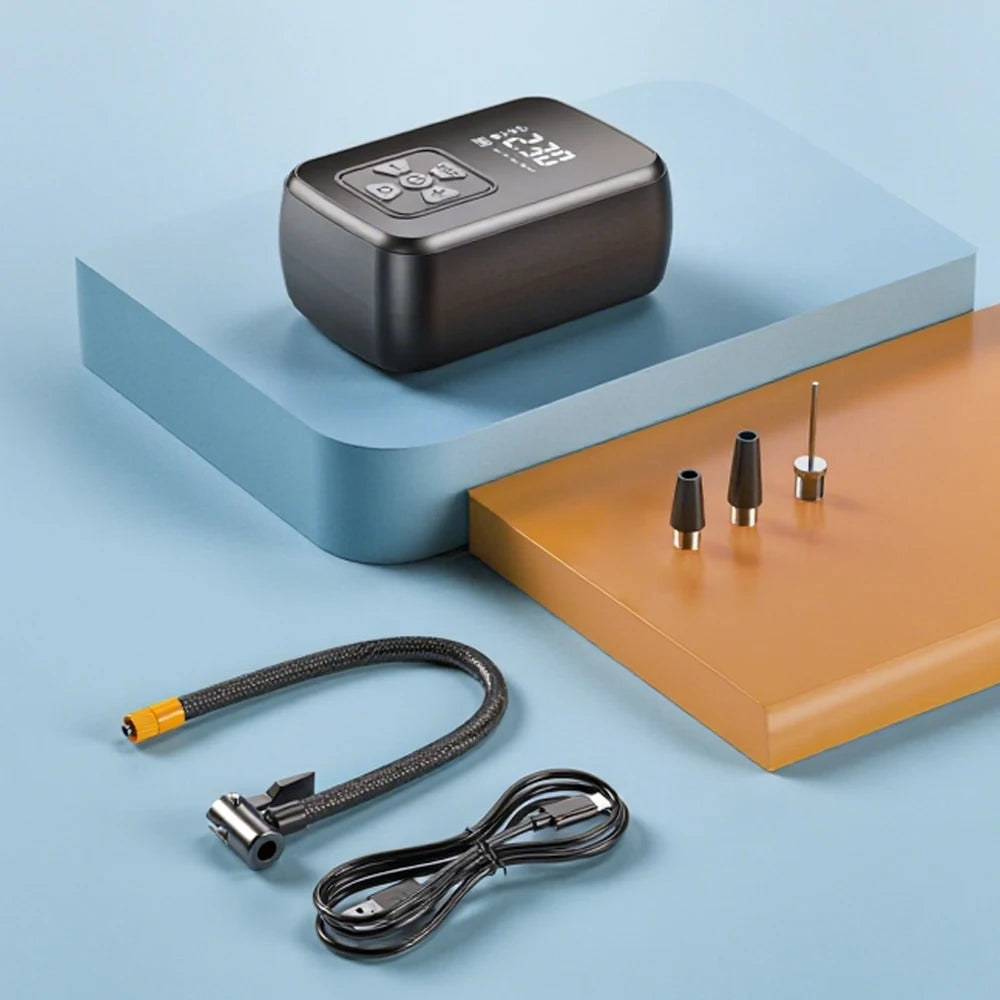 Portable Car Air Pump Electric Tire Inflator Intelligent Digital Display Car Motorcycle Bicycle Air Compressor