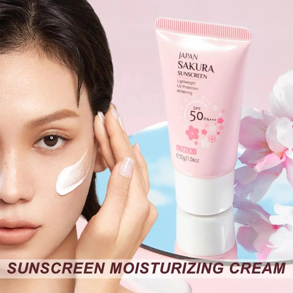 Sakura Sunscreen Cream SPF50 Moisturizing UV Protect Face Body Lotion Oil Control Reduce Melanin