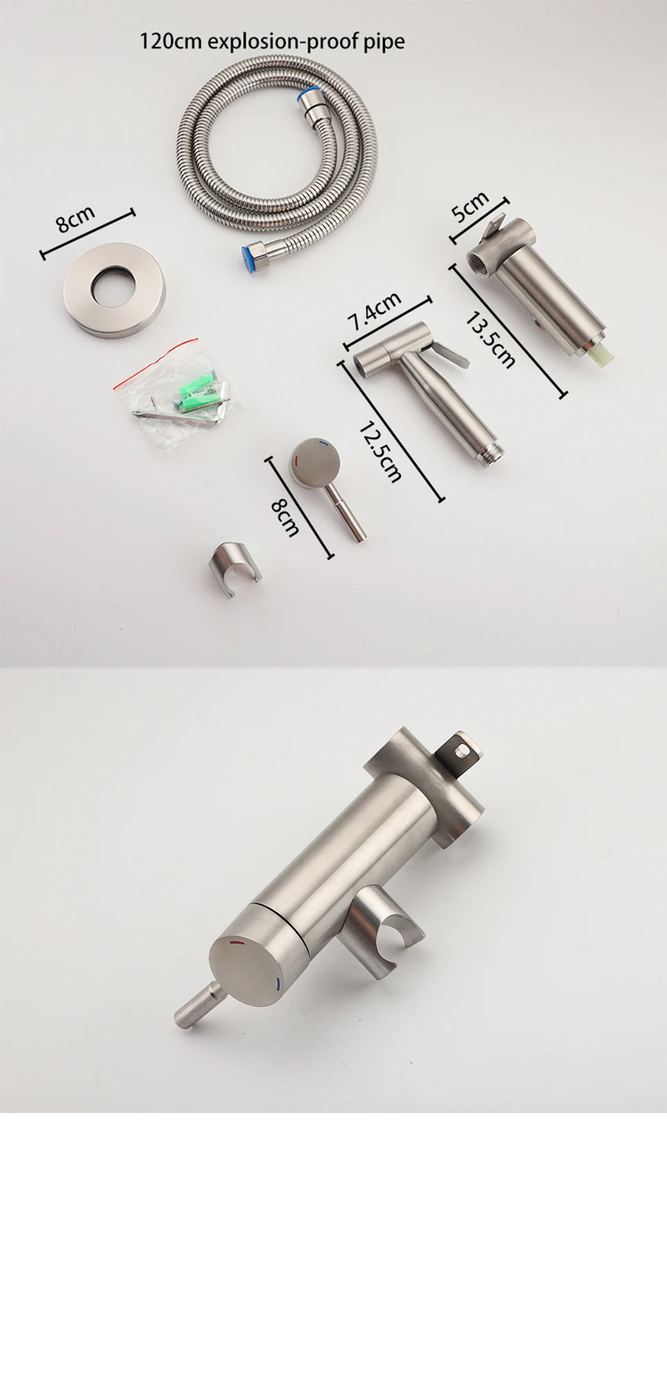 ULA Portable Bidet Sprayer Set Black Stainless Steel Toilet Bathroom Shower Head