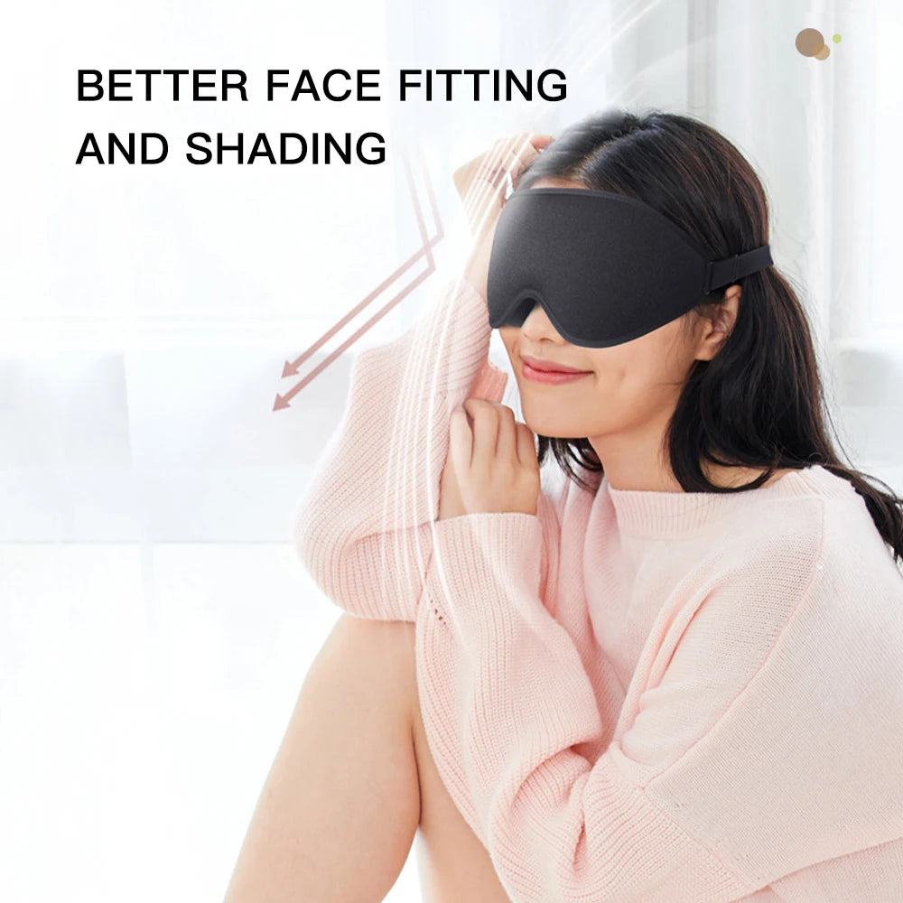 3D Sleep Mask Blindfold Soft Memory Foam 99% Blockout