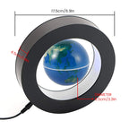 Floating Globe Levitating World Map Rotating LED Bedside Lamp Magnetic