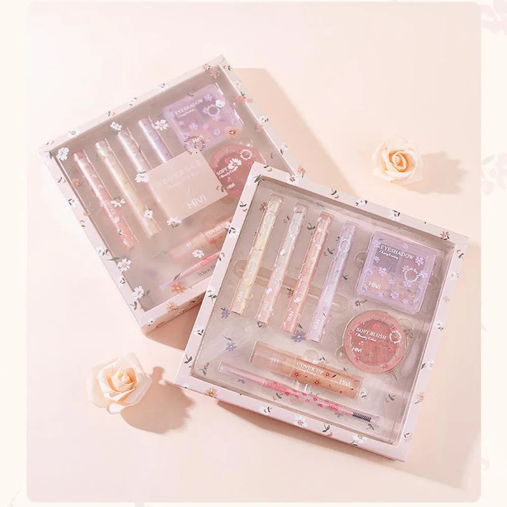 8-Piece Beauty Set with Lipstick Concealer Eyeshadow Eyebrow and Blush Makeup