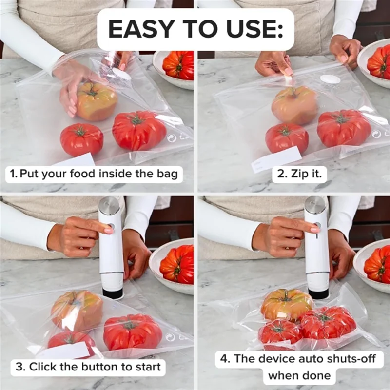 Compact Vacuum Sealer For Food Meal Saver Portable Powerful Handheld Meat Veggies Gift