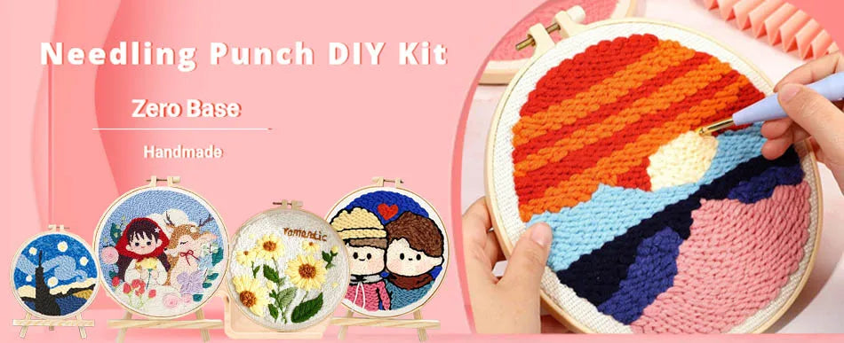 Punch Needle Kits for Beginners Adults Embroidery Starter Craft Tools Ocean Life Theme DIY Wall Art Gift for Women